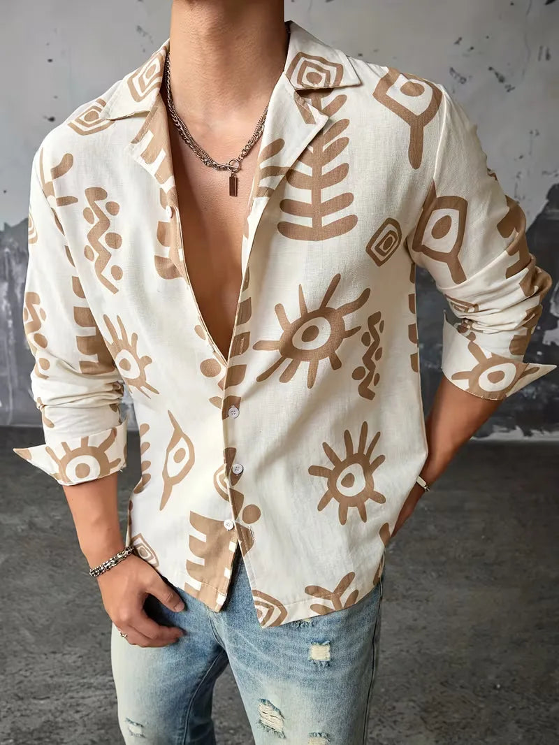 Casual shirt with abstract print