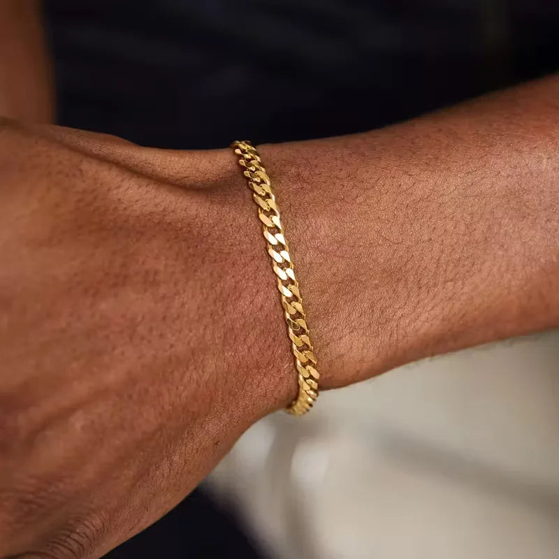 Bracelet set with Cuban link and rope chain