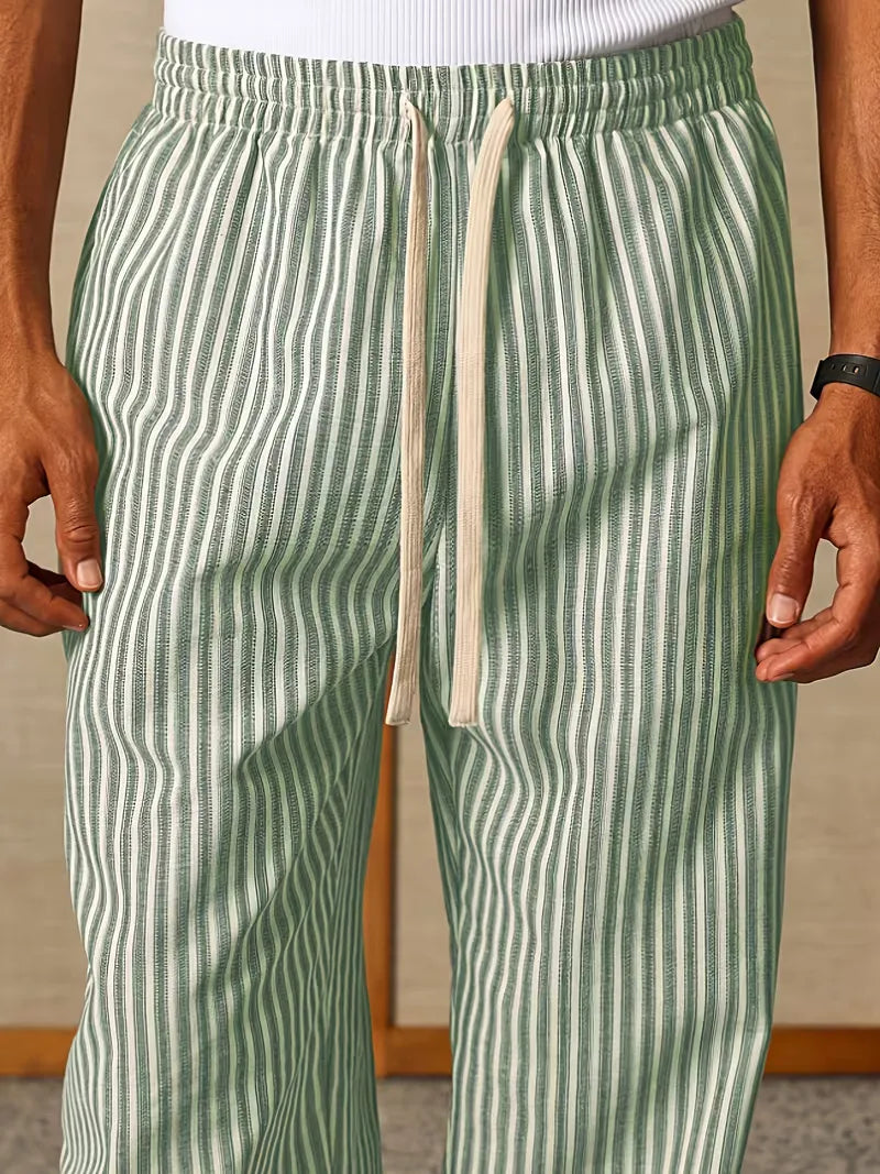 Striped joggers with a wide fit