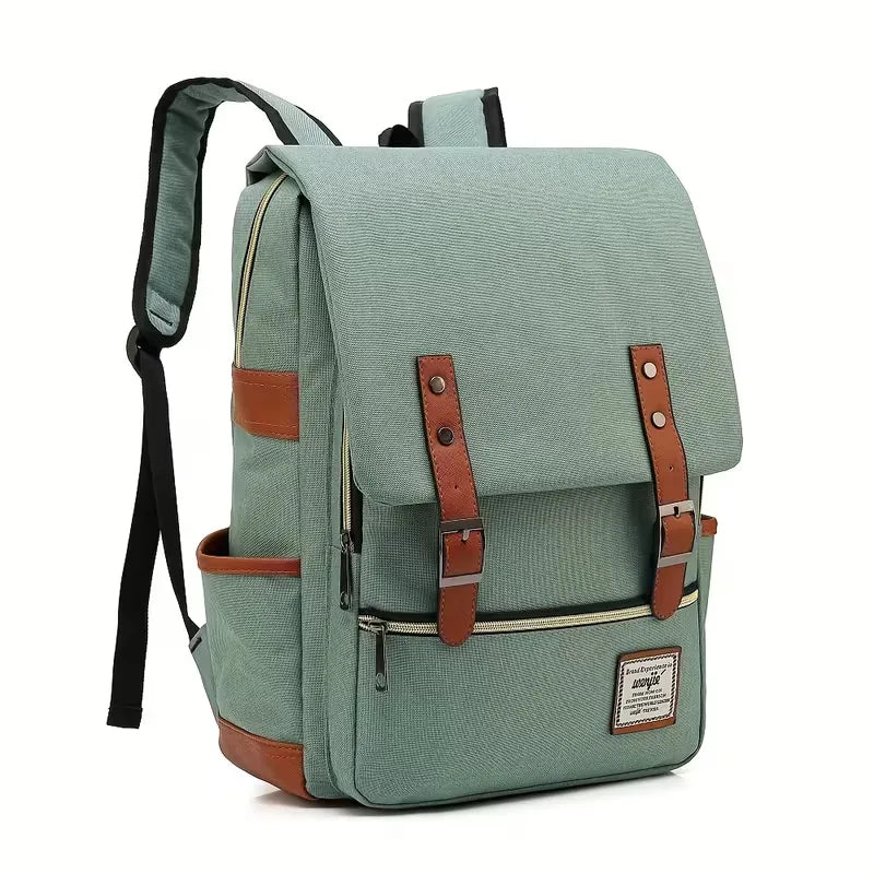Backpack with flap and adjustable shoulder straps