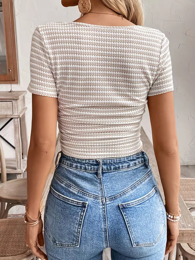 Striped Pattern Crop Top