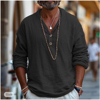 Jeroen | Linen Men's Shirt with Long Sleeves