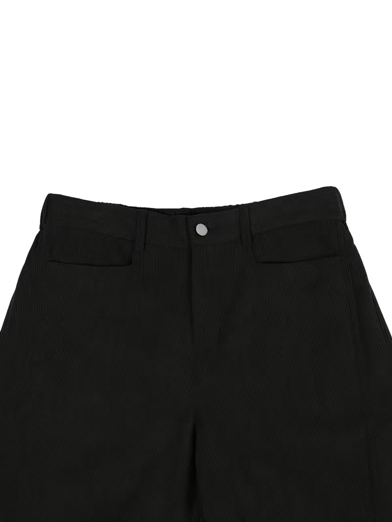 Corduroy Trousers with Loose Straight Legs