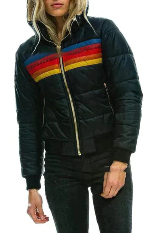 Padded Jacket with Hood and Zip Closure