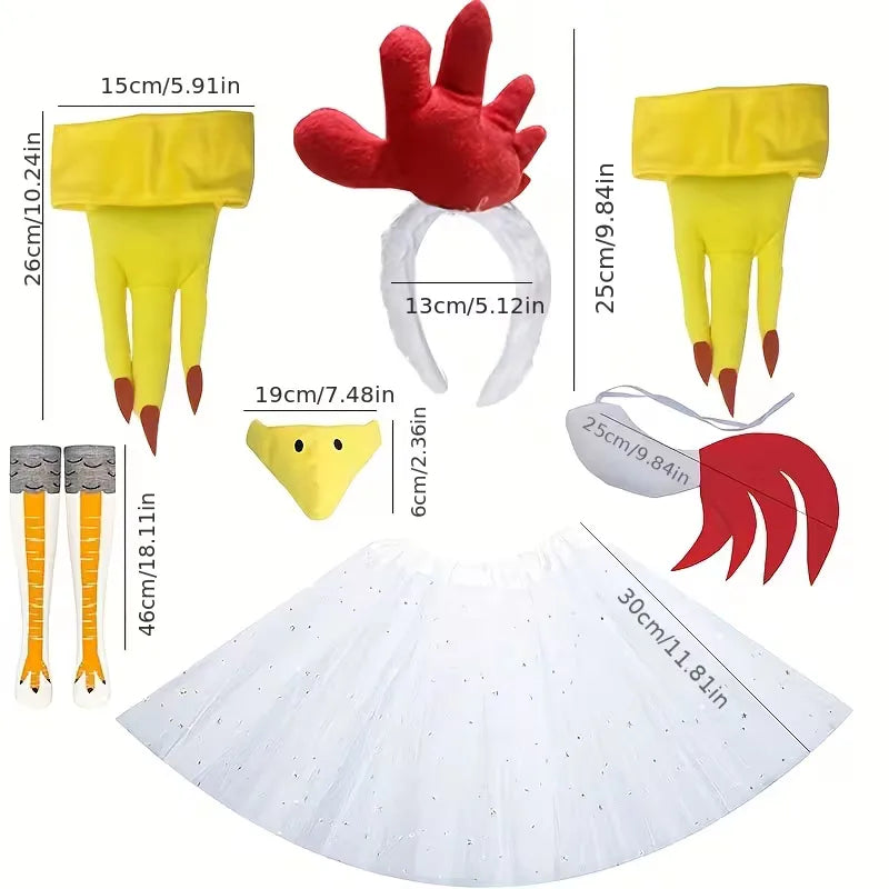 8-piece 'chicken' costume for carnival