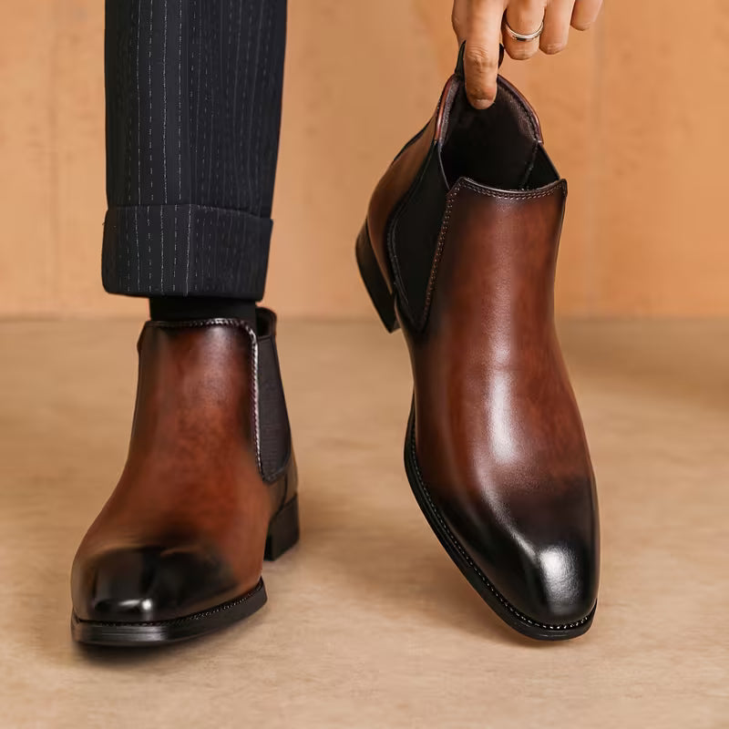 Boots with Square Toes and Elastic Side Panels