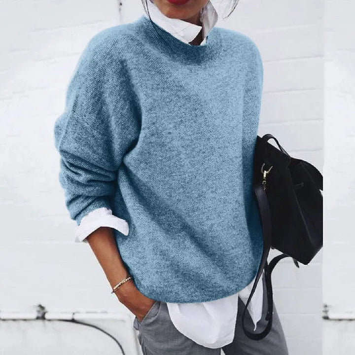 Oversized cashmere women's jumper with long sleeves