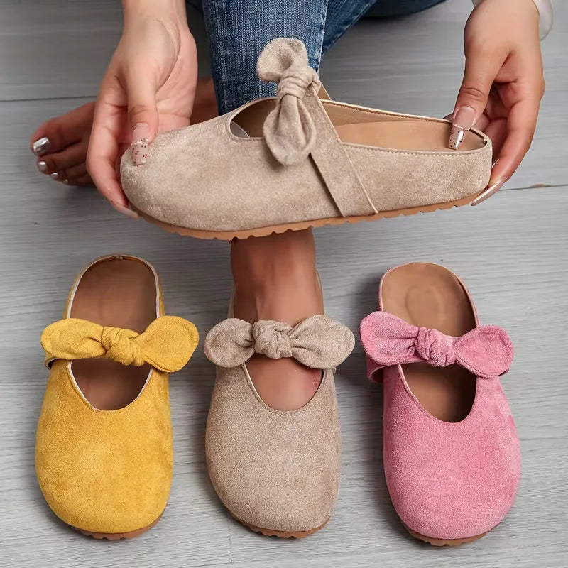 Slippers with Bow Design