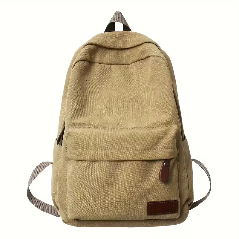 Canvas rucksack with front pocket