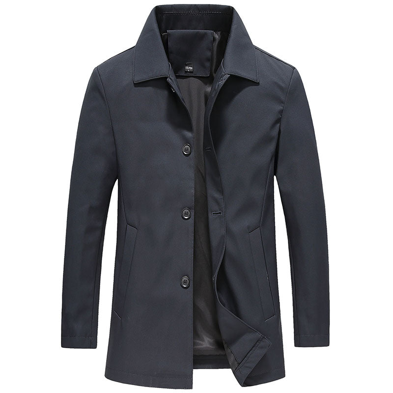 Daan | Windproof fleece long coat in solid colour