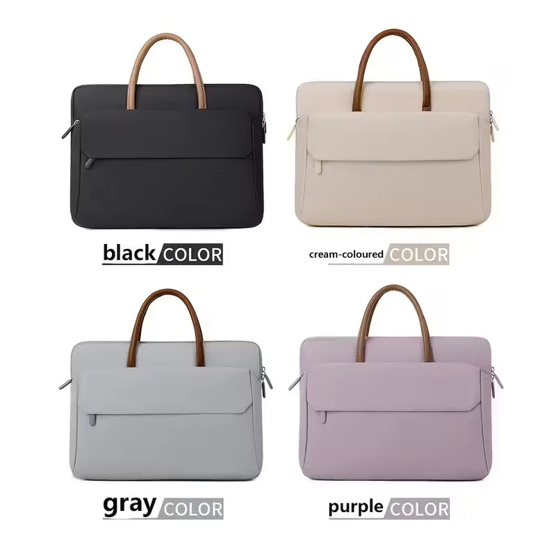 Laptop bag with front pocket and zip