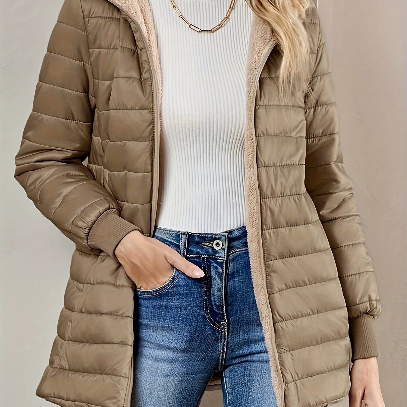 Eline | Fleece-lined jacket with zip fastening