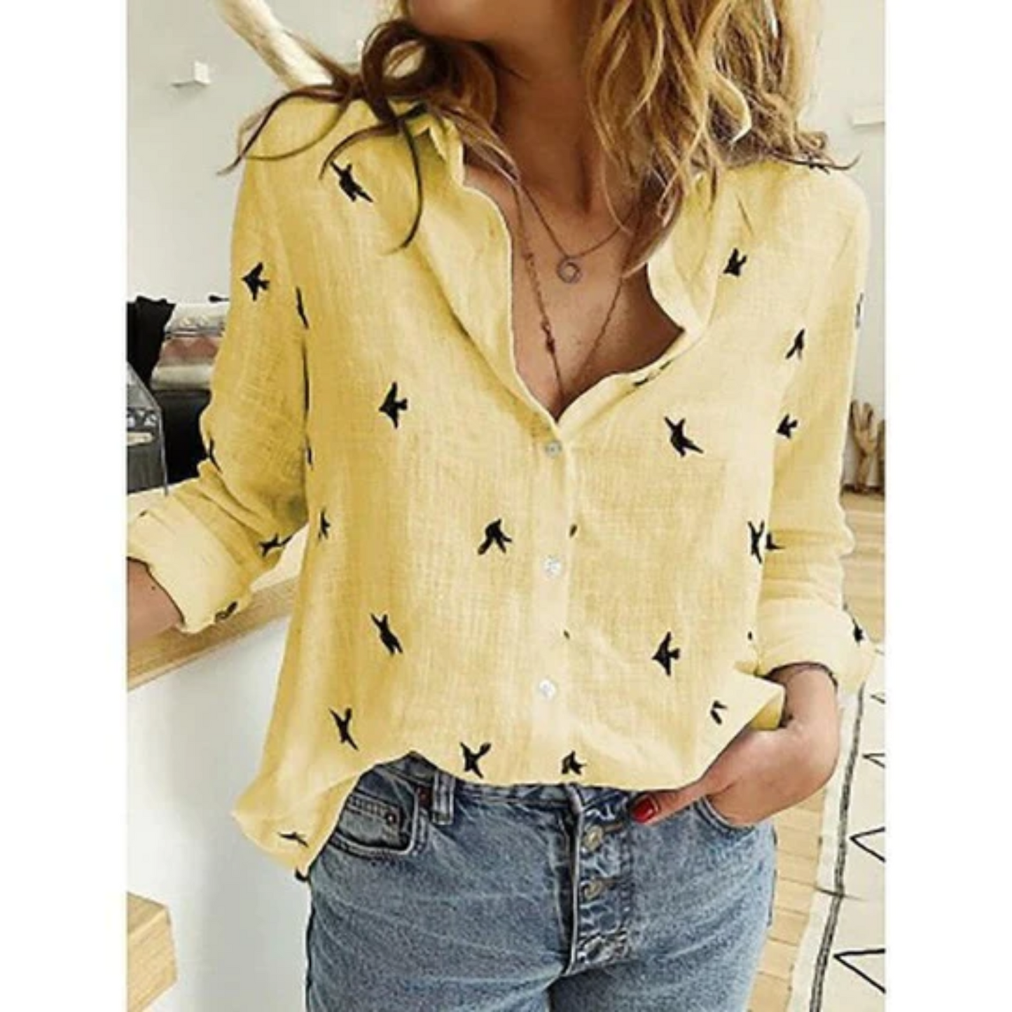 Eva | Linen Comfortable Ladies' Blouse
