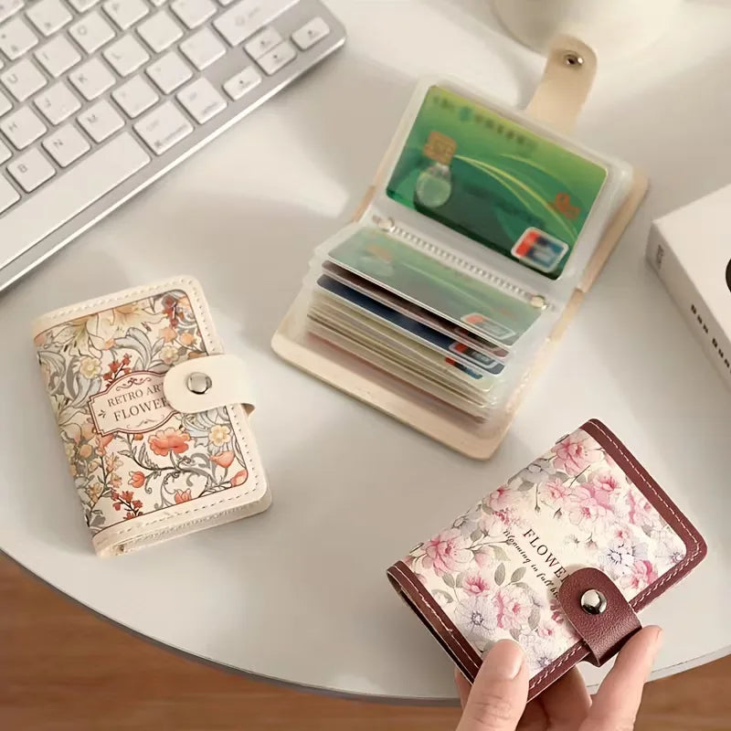 Card Holder with Floral Print