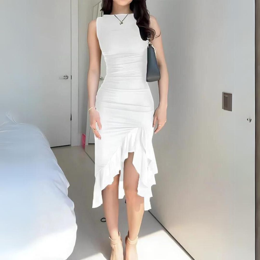 Fenna | Elegant bodycon dress with ruffles