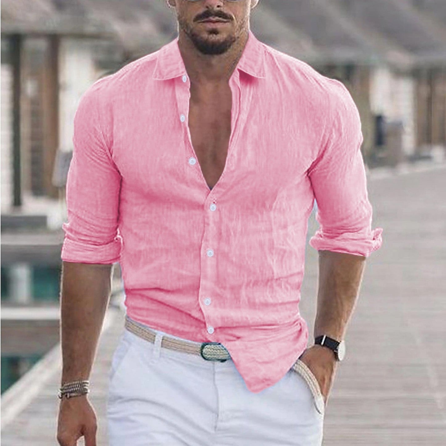 Finn | Linen Men's Shirt with Turn-Down Collar