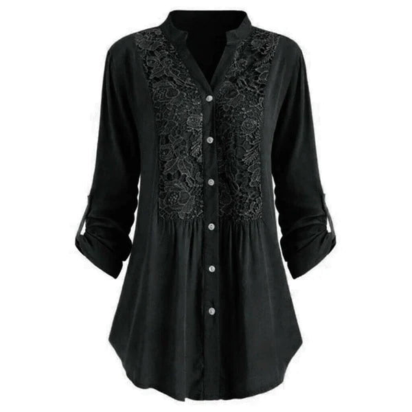 Hailei | Long women's blouse with puff sleeves