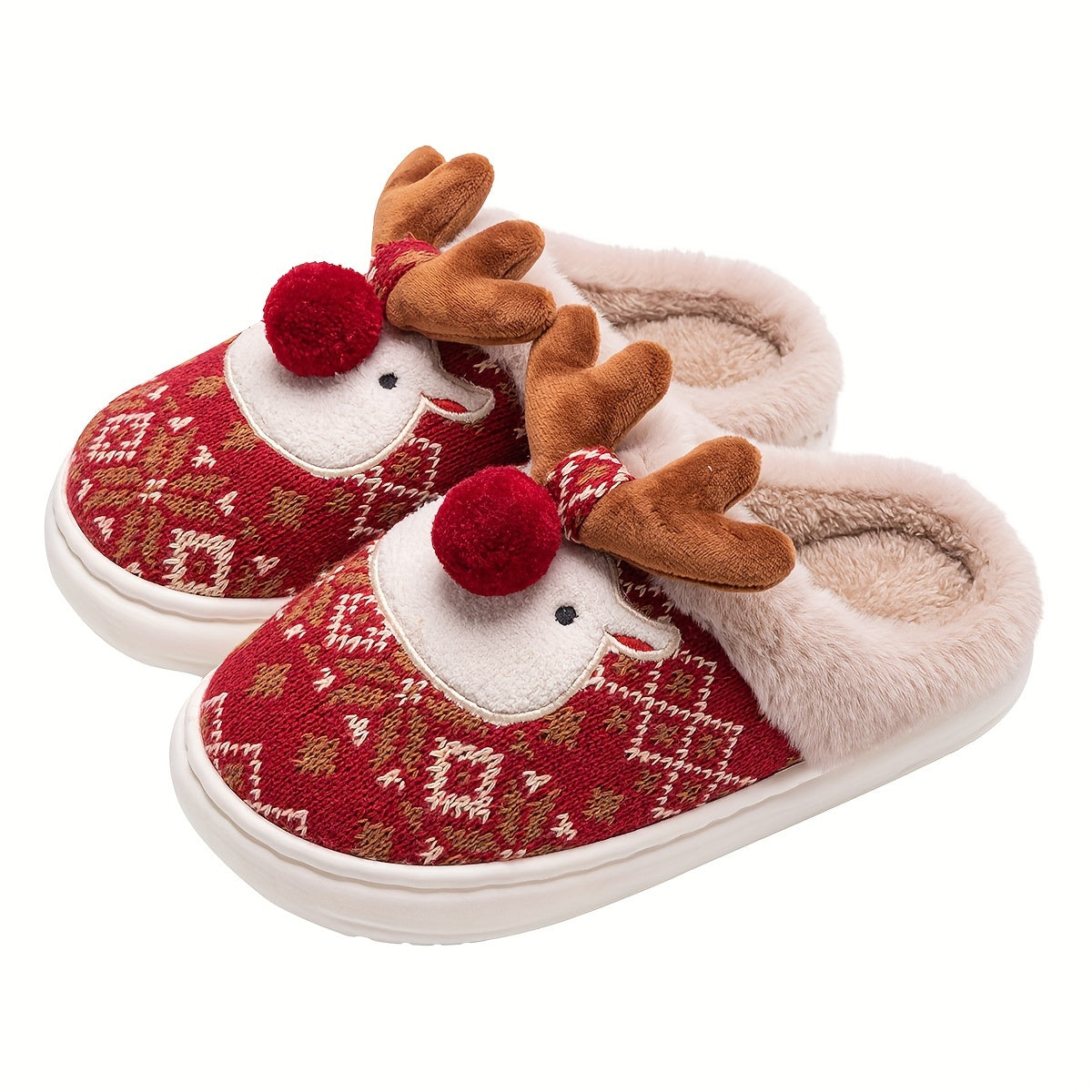 Jasper | Cosy Christmas Reindeer Plush Slippers