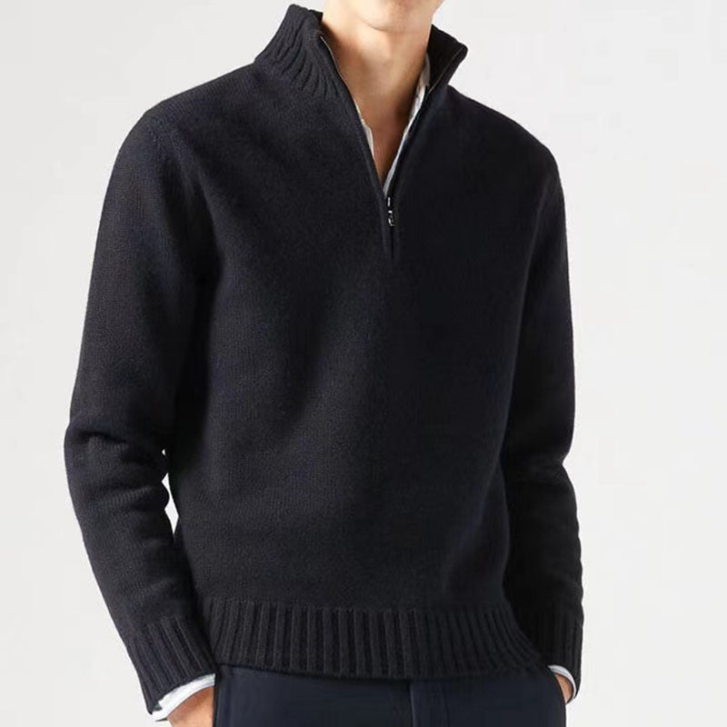 Jasper | Men's Knitted Jumper with Zip and Thick Collar