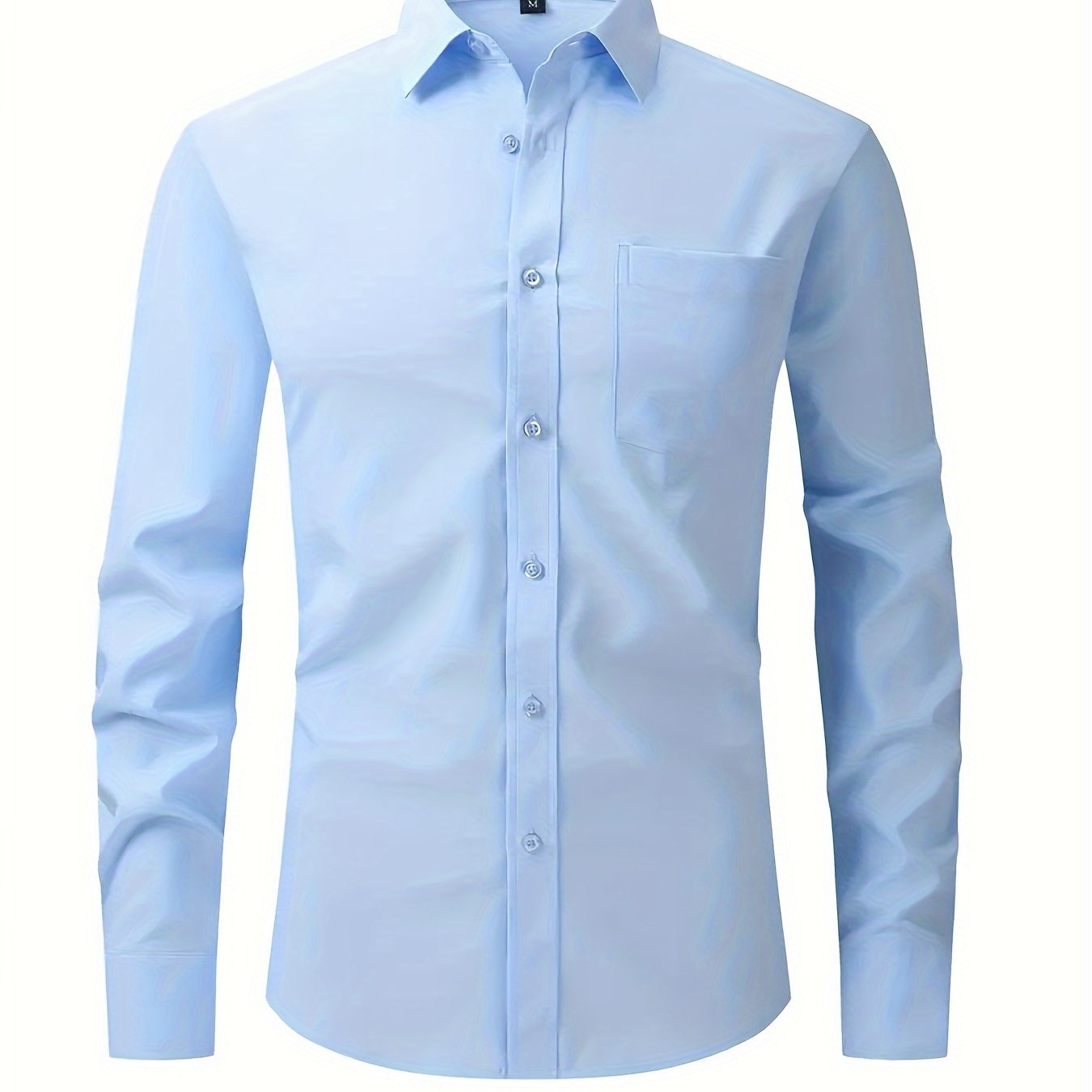 Lars | Plain shirt with notch collar and long sleeves
