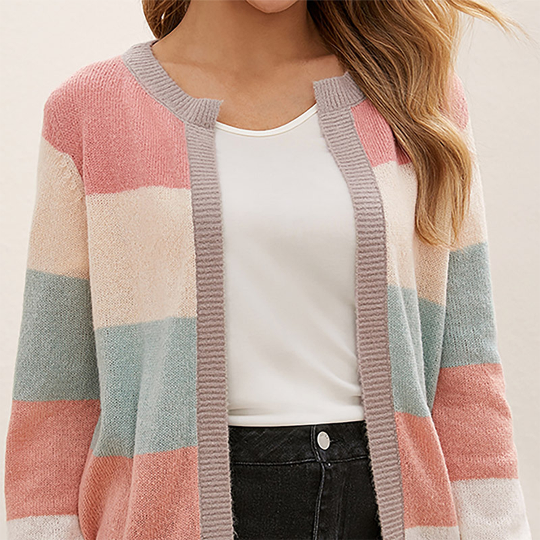 Light cardigan with thick stripes