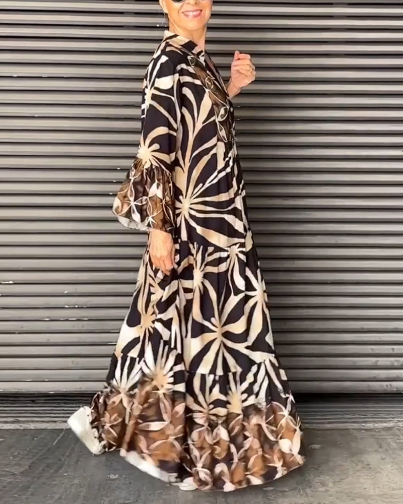 Loose fit printed holiday dress