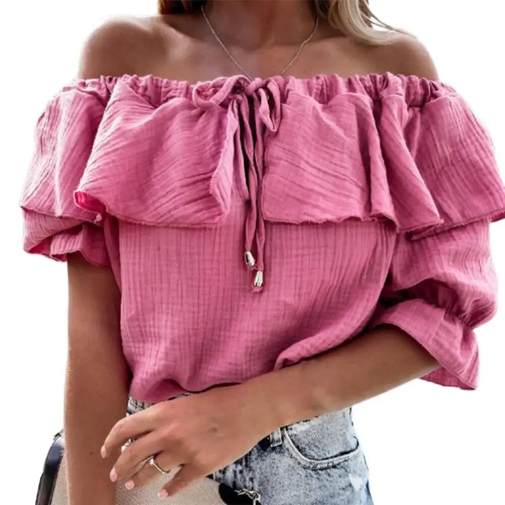 Casual blouse with ruffles