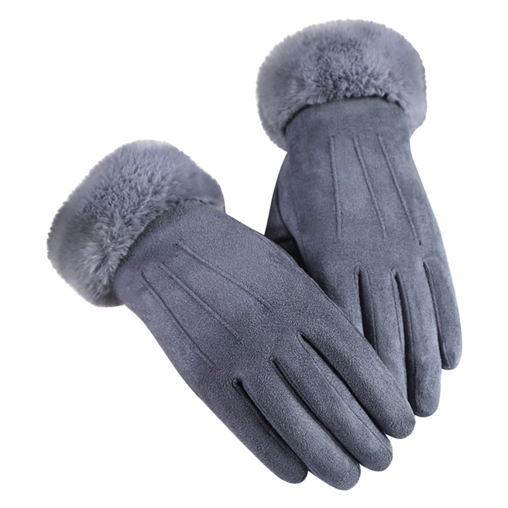 Nina | Stylish Velvet Leather Gloves