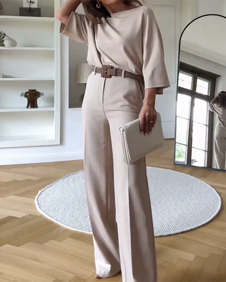Roberta | Elegant two-piece grey women's set