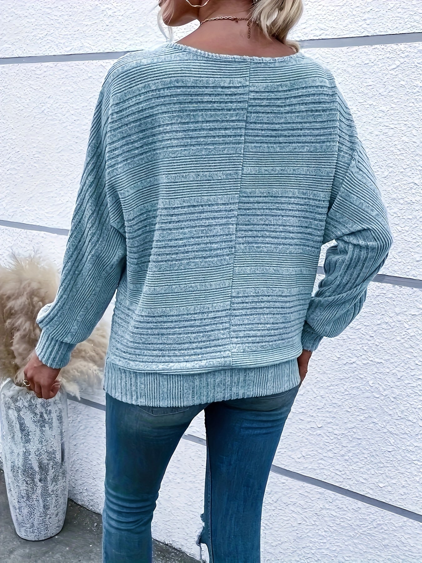 Sophie | Plain Coloured Jumper with Long Sleeves and Round Neck