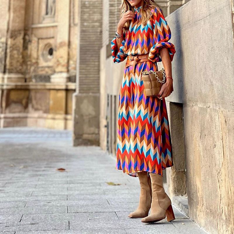 Sophie | Midi dress with colourful print