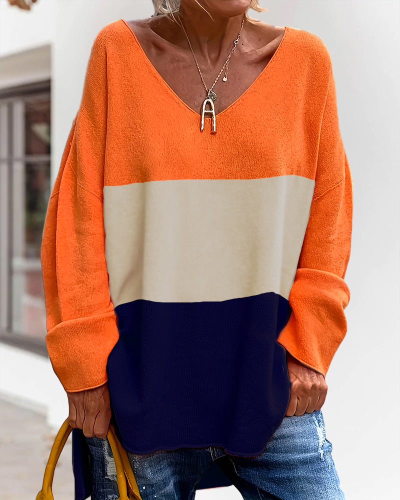 Top with Colour Blocks and Long Sleeves