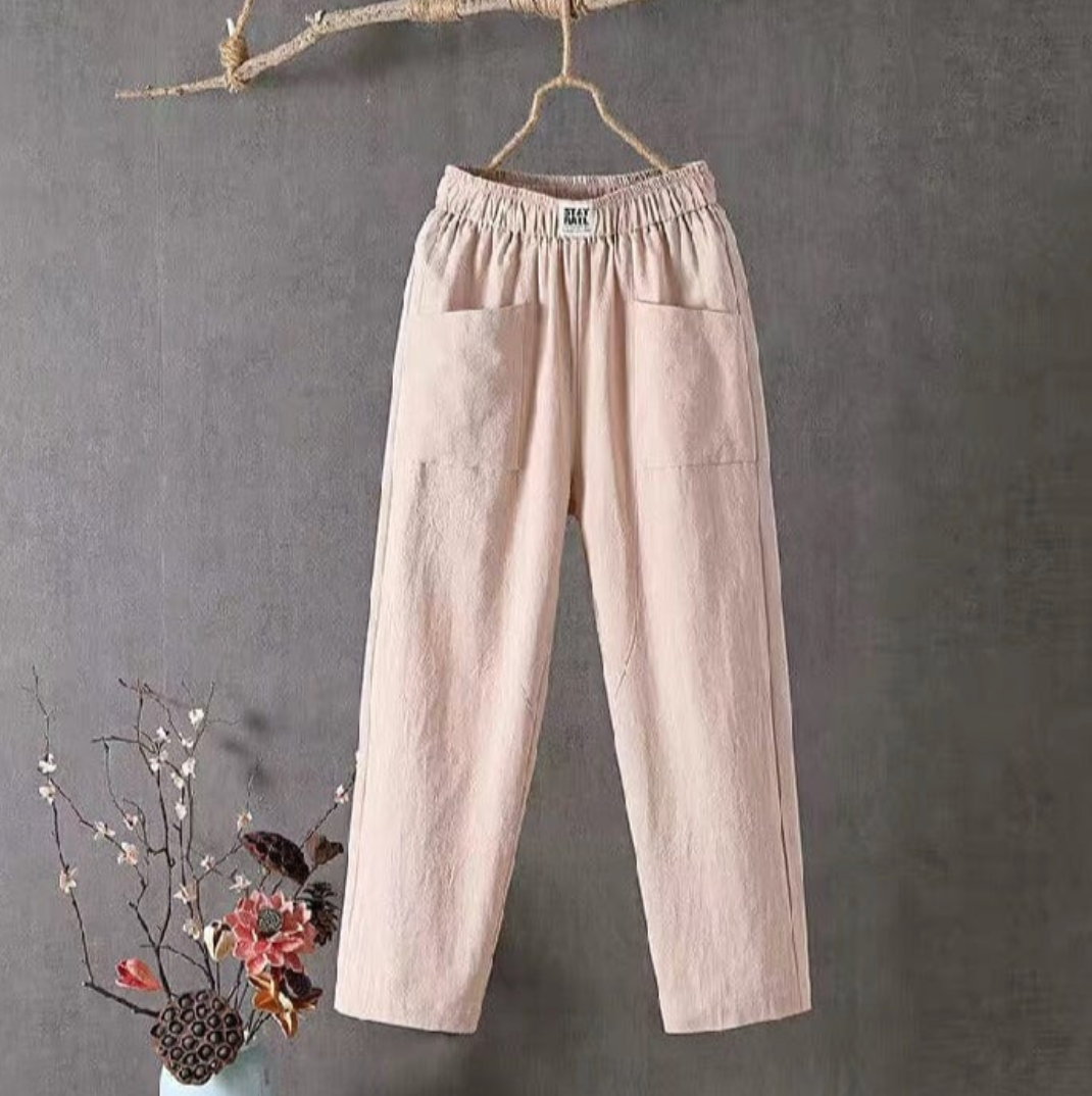 Wilma | Linen Trousers with Elastic Waistband