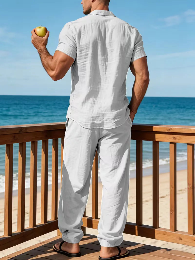 Summer Clothing Set with V-Neck