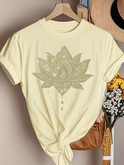 T-shirt with lotus flower print