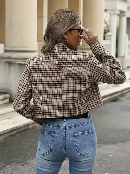 Plaid blazer with long sleeves