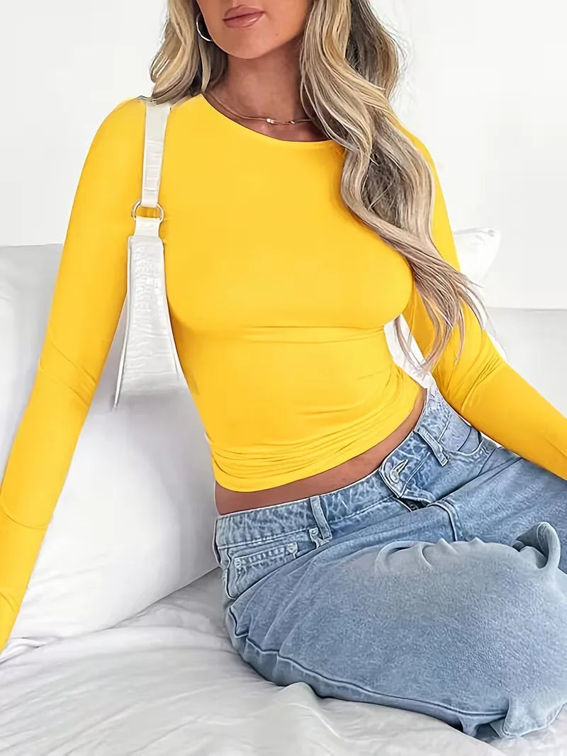 Longsleeve Cropped Slim Fit