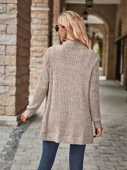 Open vest with ribbed texture