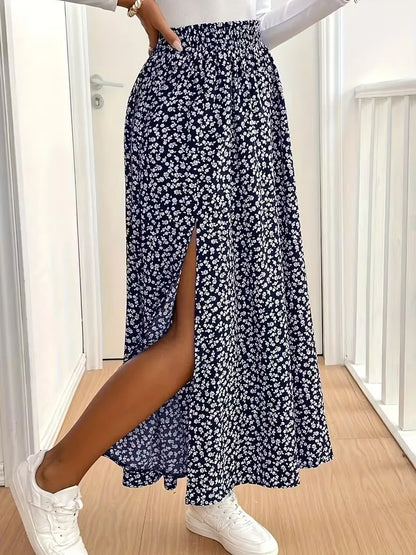A-line skirt with flowers