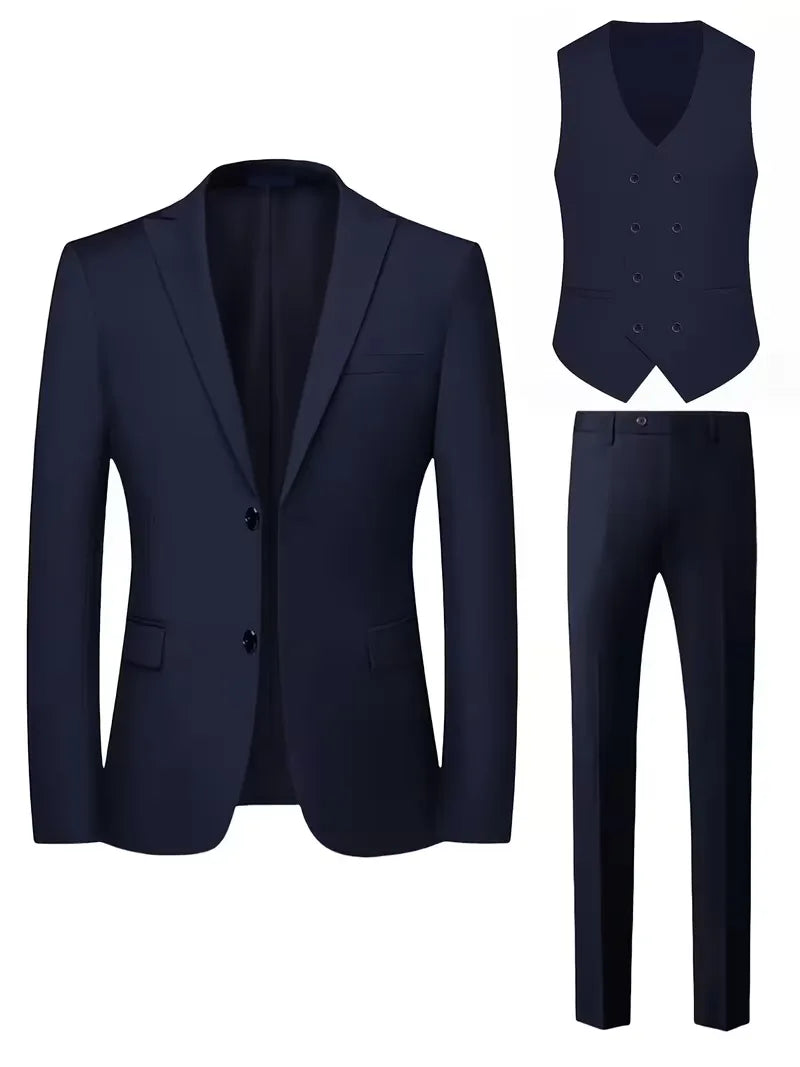 Three-piece suit with slim fit