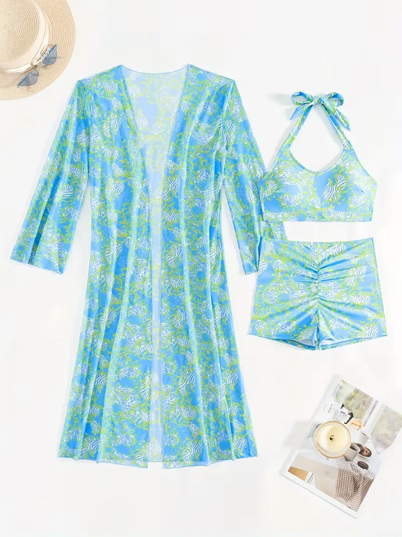 Cover-up with Halter Neck and Shorts