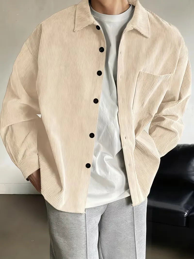 Casual shirt with ribbed texture