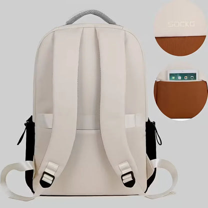 Two-tone backpack with adjustable straps
