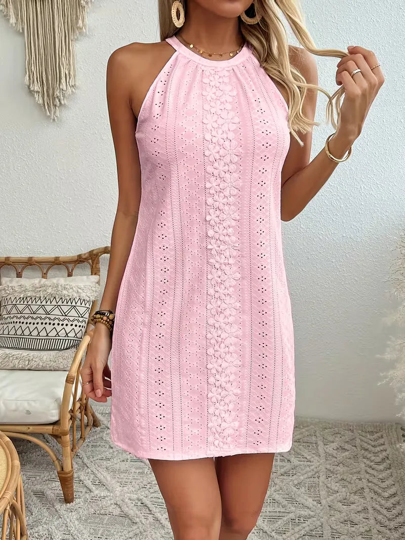 A-line dress with halter neck