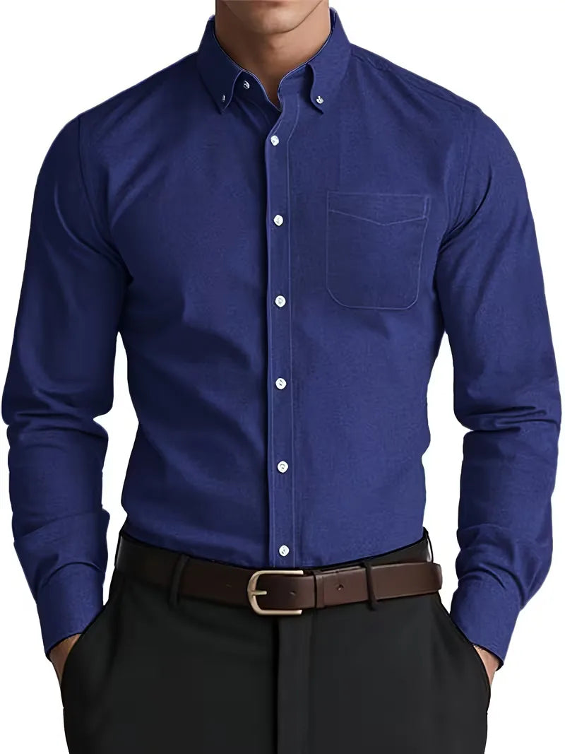 Casual shirt with mandarin collar