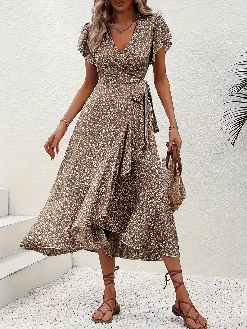 Wrap Dress with Flowers