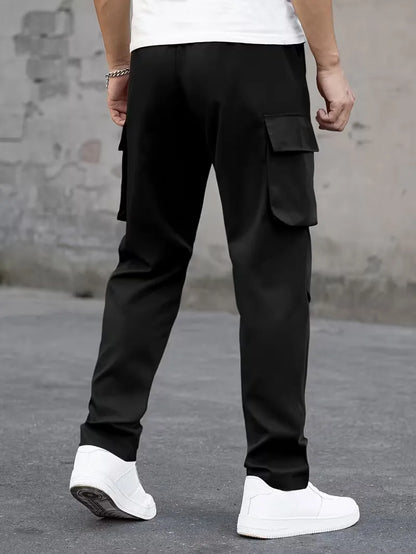 Cargo trousers with elastic waistband