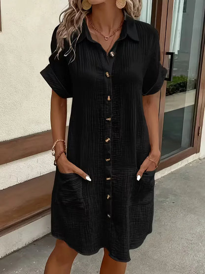 Shirt Dress with Short Sleeves