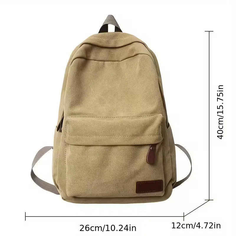 Canvas rucksack with front pocket