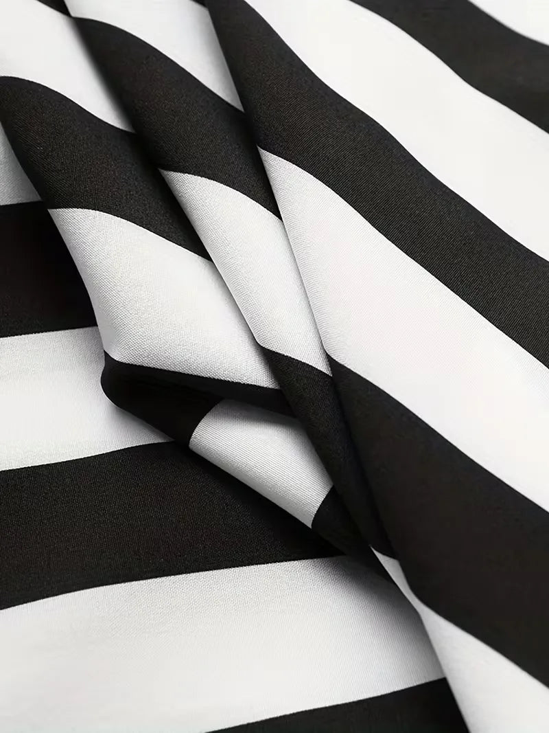 Short Sleeve Shirt with Vertical Stripes